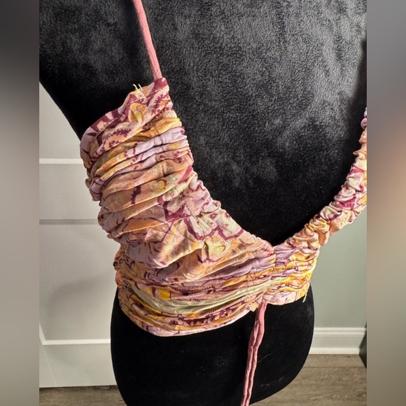 Free People Cocktail Queen Tank Lavender Ruched Cami boho - Picture 3 of 7